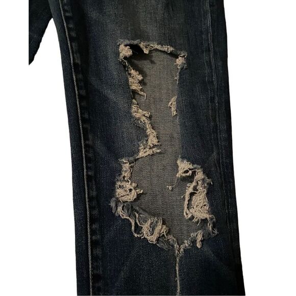 American Eagle Outfitters Super Stretch X Jegging Jeans Distressed Dark Wash Den - Picture 2 of 8